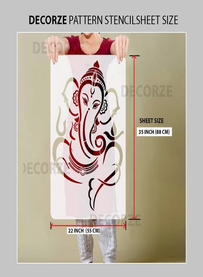 Decorze Lord Ganesha Stencil for Wall and Craft Painting | Shri Ganesh Designs on Walls Reusable Stencil for Home Décor, Art & DIY Projects | DBS-0151 - Image 2